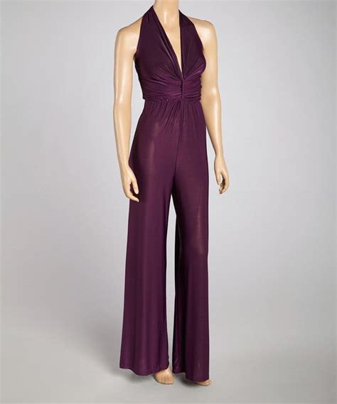 Look At This Purple Silk Blend Halter Jumpsuit On Zulily Today Jumpsuits For Women Jumpsuit