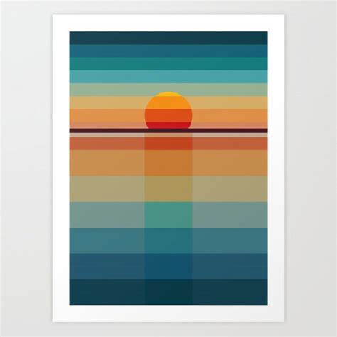 Buy Geometric Sunset Art Print By Rolandbanrevi Worldwide Shipping