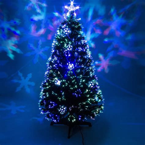 green fibre optic christmas tree  baubles leds