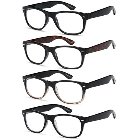 Gamma Ray Reading Glasses 4 Pairs Spring Hinge Readers For Men And Women 4 00