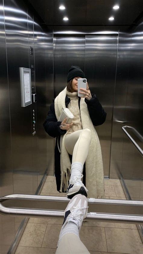 Mirror Selfie Elevator Ootd Winter Fashion Outfits Casual Selfie