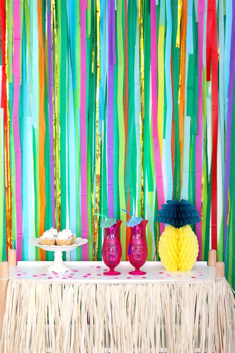 luau party decorations luau backdrop tropical party decorations fringe backdrop streamer