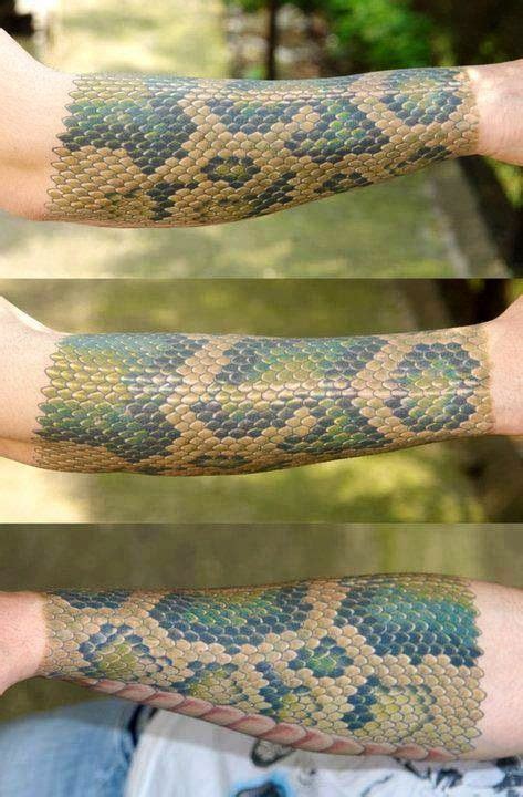 Snake Skin Tattoo Sleeve 3d Tattoos Badass Tattoos Body Art Tattoos