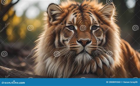 Portrait Of A Beautiful Siberian Tiger In The Park Close Up Stock