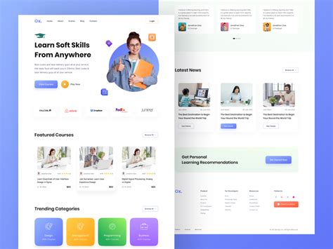 Online Learning Course Website Template Uplabs