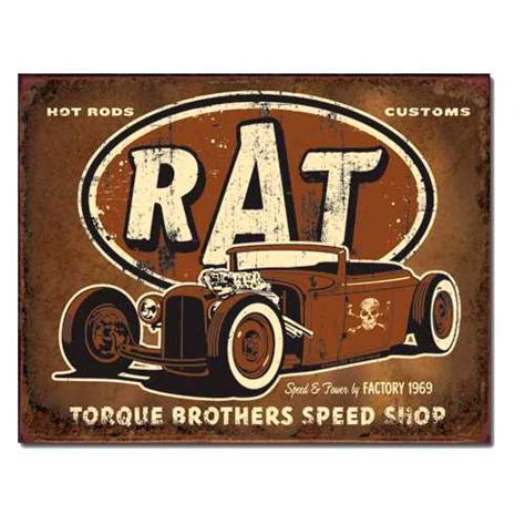 Rat Rod Torque Tin Sign Mainly Nostalgic Retro Tin Signs And More