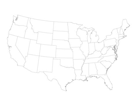 Blank Colored United States Map Clipart Best