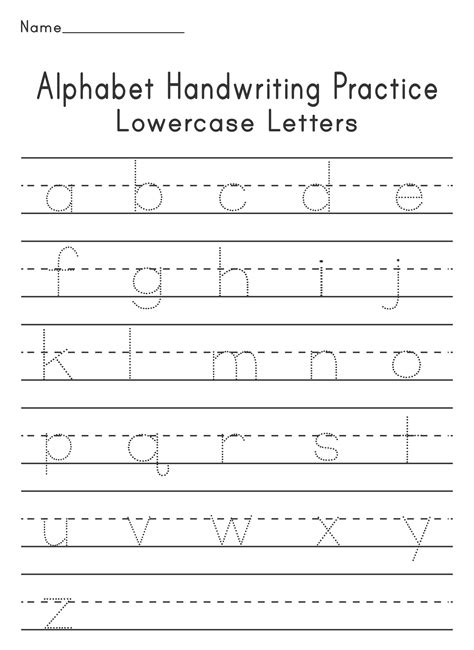 Lower Case Letter Tracing Worksheets