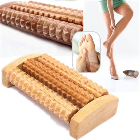Wooden Foot Roller Acupressure Therapy Massage Relax Relief Stress Fitness Feet Care Massager