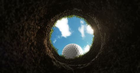 Golf Ball Gets Into Hole View Stock Footage Video 100 Royalty Free