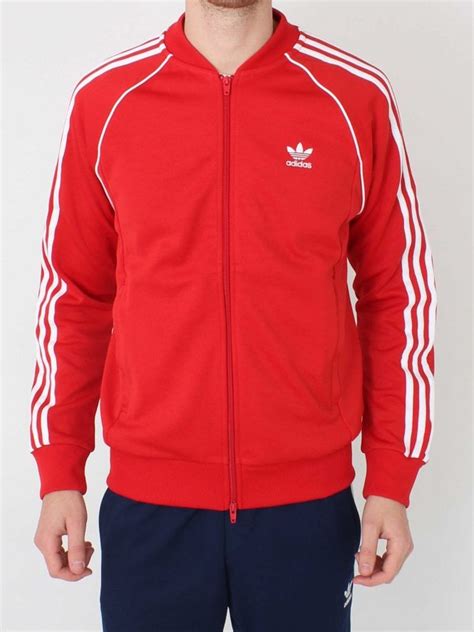 Adidas Sst Track Top In Red Northern Threads