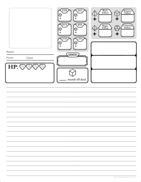 Simple But Quite Cute Dnd Character Sheet Rpg Charact