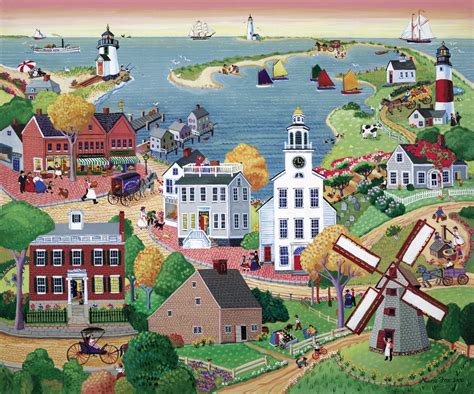 Fox Folk Art Marie Fox Folk Art Prints Americana Boston Nantucket