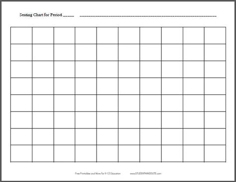 Printable Blank Seating Chart Template Printable Templates