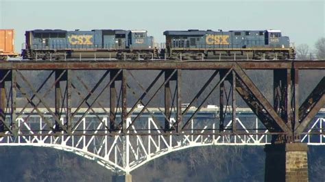 Csx Freight Train Over The Susquehanna Youtube