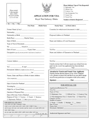 Fillable Online Thai Visa Application Form Fax Email Print PdfFiller