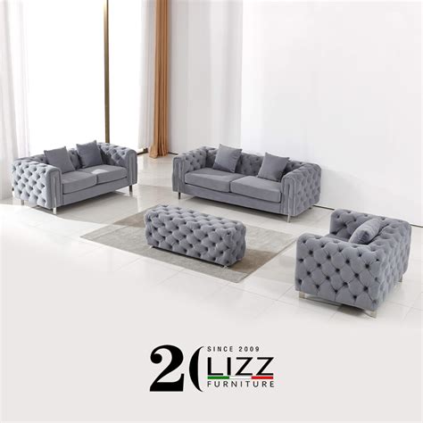 Dubai Sofa Furniture Luxury Modern Chesterfield Living Room Velvet