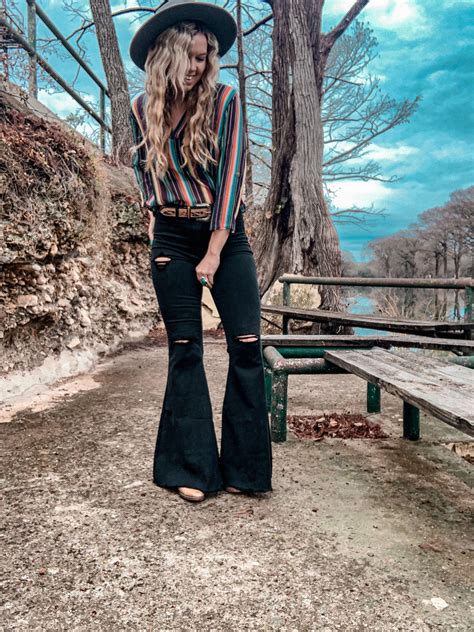 The Sabinal Distressed Bell Bottoms Black Cute Outfits Classy