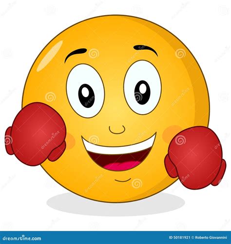 Cute Smiley Emoticon With Boxing Gloves Stock Vector Image 50181921