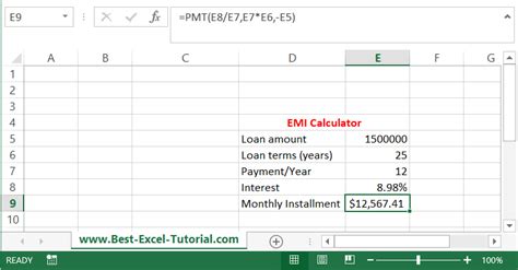 The loan amount is paid back with an equal amount every month. Best Excel Tutorial - How to calculate EMI?