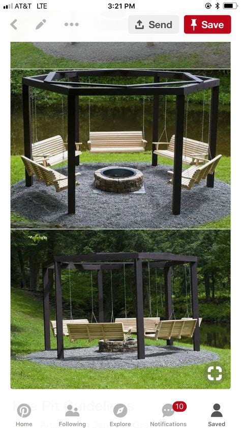 How To Build A Hexagonal Swing With Sunken Fire Pit Men Cave