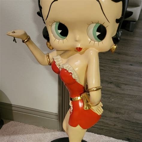 Other Betty Boop Large Waitress With Tray Red Dress 3ft Collectible