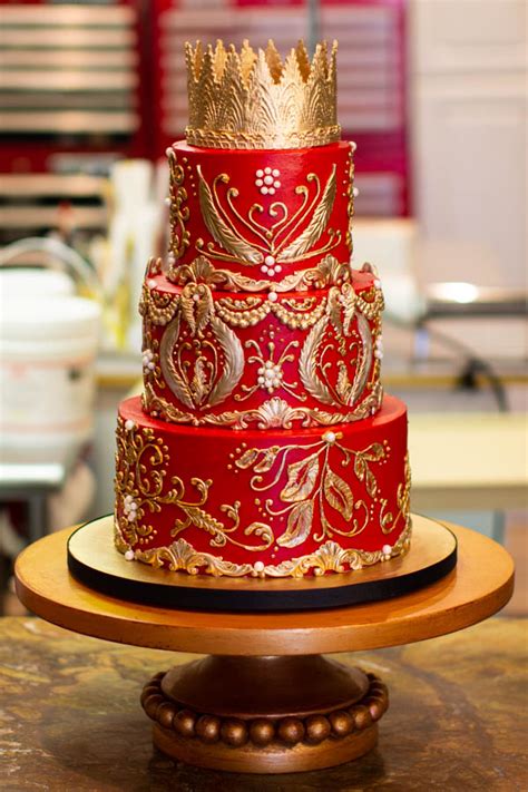 Red And Gold Wedding Cakes