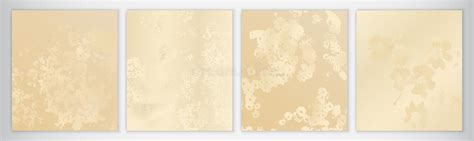 Elegant Gold Floral Wedding Background Set Stock Vector Illustration