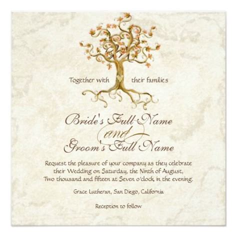 You can download easily online and make changes accordingly. Swirl Tree Roots Antiqued Parchment Wedding Invitation ...