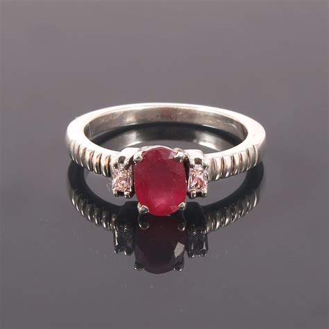 Natural Ruby Ring Oval Cut Ruby Engagement Ring Genuine Etsy