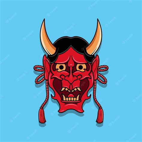 Premium Vector Oni Japanese Devil Mask Vector Illustration
