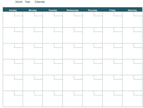 Blank Monthly Calendar Template In Excel Downloadxlsx Download In