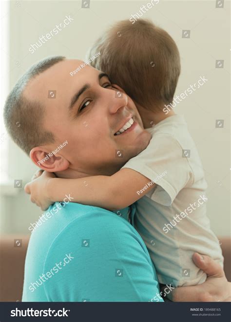 Happy Father Hugging Young Son Stock Photo 189488165 Shutterstock