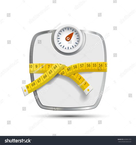 Scales Weighing Measuring Tape Vector Image Stock Vector Royalty Free