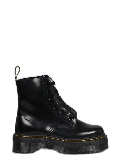 Dr Martens Molly Combat Boots In Black Lyst