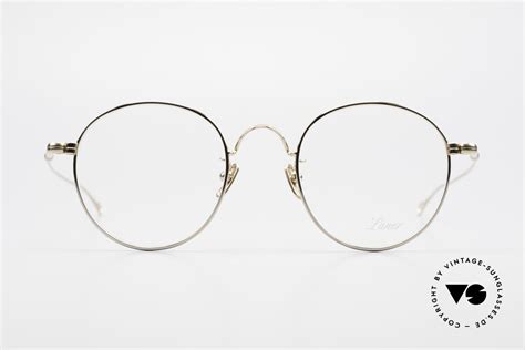 glasses lunor v 111 men s panto frame gold plated