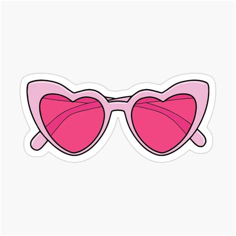 Pink Heart Sunglasses Sticker For Sale By Deathtoprint Aesthetic Stickers Preppy Wallpaper