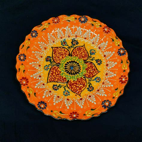 Hand Painted Turkish Iznik Tulip Floral Pattern Inch Ceramic Plate