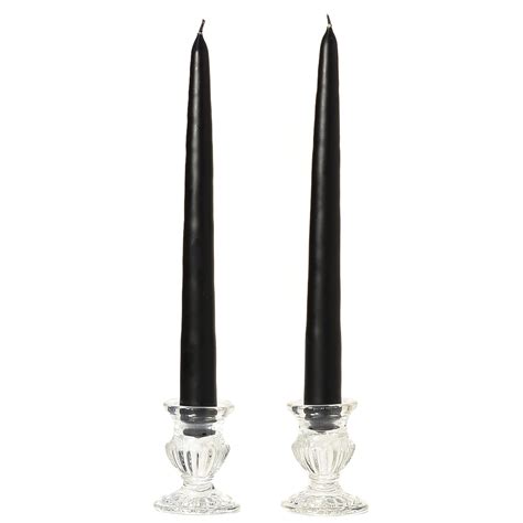 8 Inch Black Taper Candles Dripless Unscented