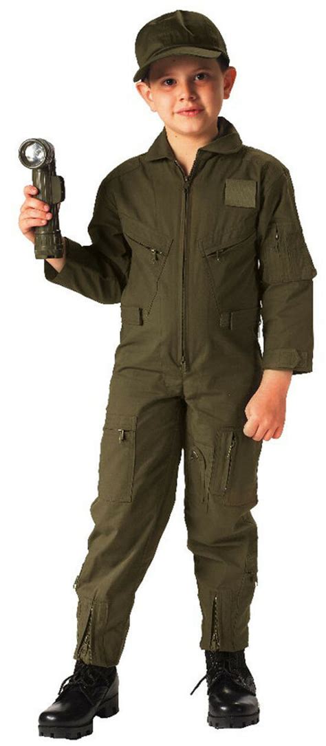 Kids Air Force Pilot Flight Suit Military Coveralls Camo Tactical