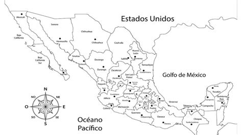 Mapa De Mexico Con Nombres Y Capitales