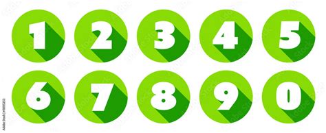 Numbers Green Circle Icons Stock Vector Adobe Stock