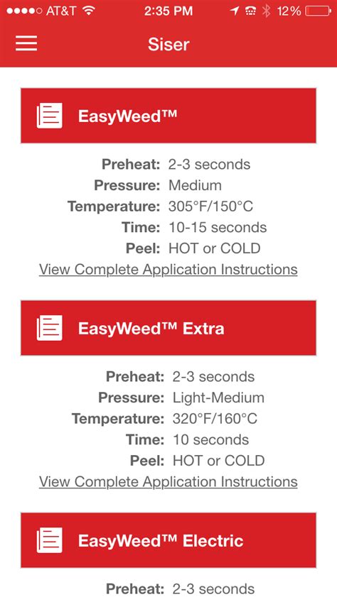 Heat Transfer Vinyl Temperature And Time Settings At Your Fingertips