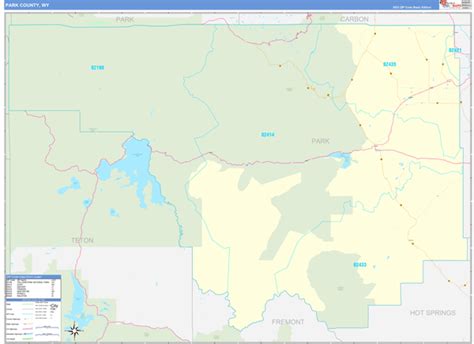 Park County Wy Zip Code Maps Basic