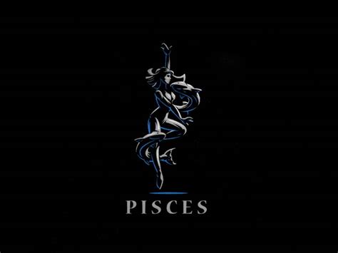 The Logo For Pisces Is Shown On A Black Background With Silver