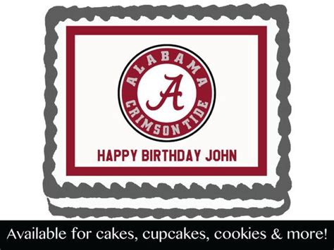 Alabama Crimson Tide Edible Birthday Party Cake Cupcake Birthday