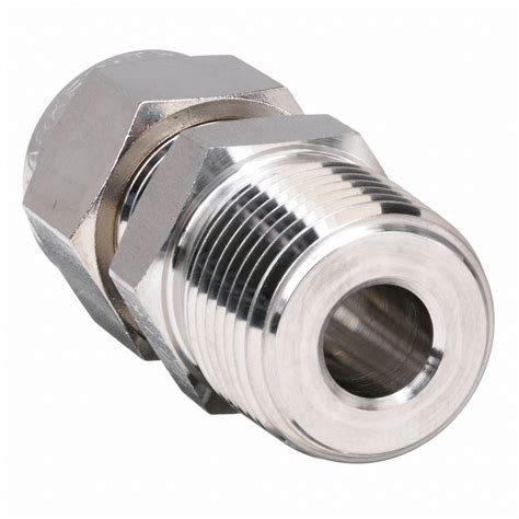 Parker Male Connector 316 Stainless Steel Compression X Mnpt For 1 2 In Tube Od 1 2 In Pipe