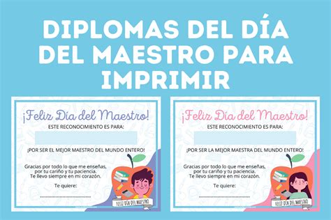 Diplomas Del Día Del Maestro Para Imprimir Poder Mamá