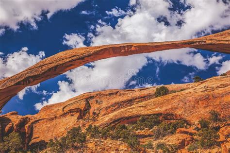 Landscape Arch Rock Canyon Arches National Park Moab Utah Stock Image