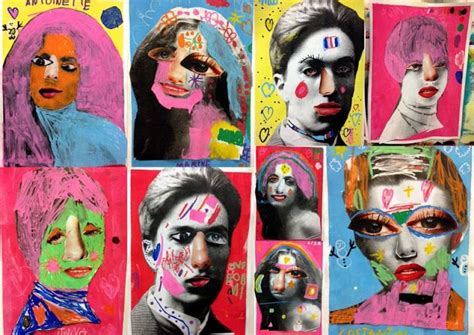Travaux Sur Portraits Pop Art Pour Les Enfants Art à La Maternelle